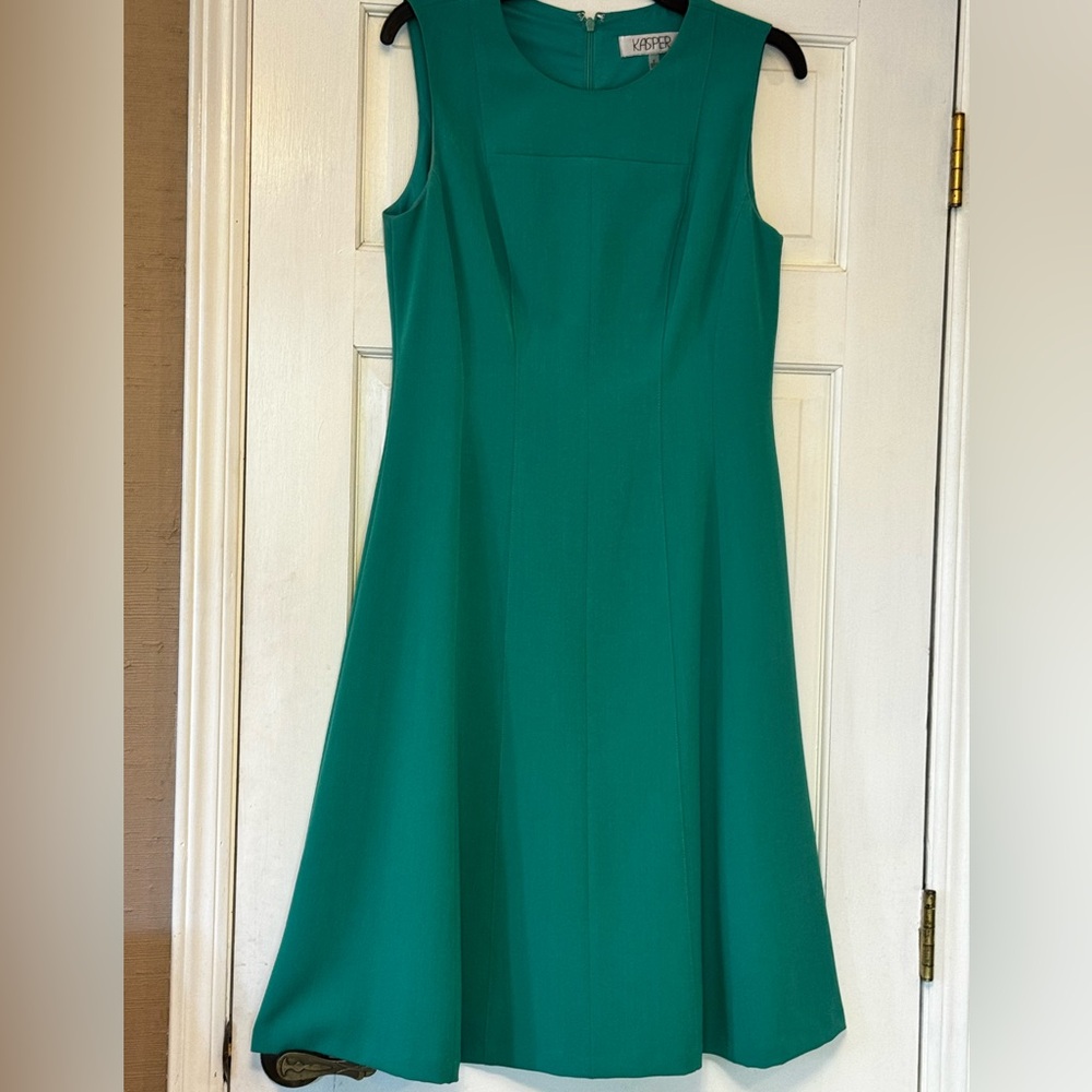 Kasper Teal Midi A-Line Dress